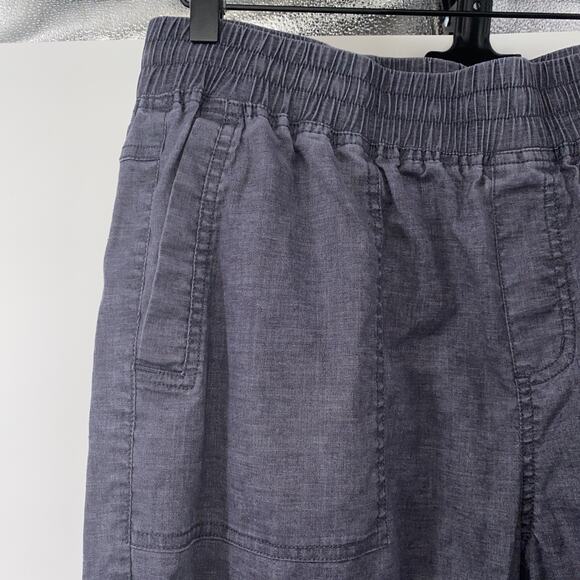 Prana Mantra Women's Gray Hemp Cotton Jogger Pants Large Elastic Waist Comfort - Picture 3 of 8